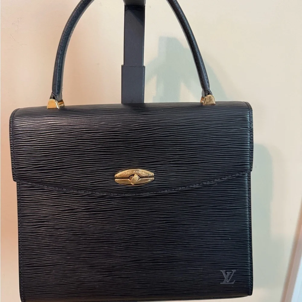 Louis Vuitton Black Epi Malesherbes Handbag